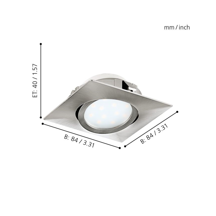 Eglo - SET 3x LED Einbauleuchte PINEDA 1xLED/4,9W/230V
