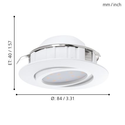 Eglo - SET 3x LED-Einbauleuchte PINEDA 1xLED/4,9W/230V