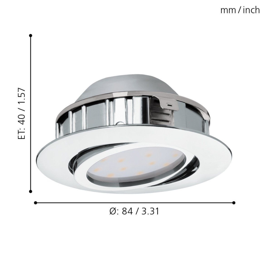 Eglo - SET 3x LED Einbauleuchte PINEDA 1xLED/4,9W/230V