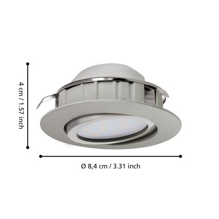 Eglo - 3er-Set LED-Einbauleuchte PINEDA LED/4,9W/230V