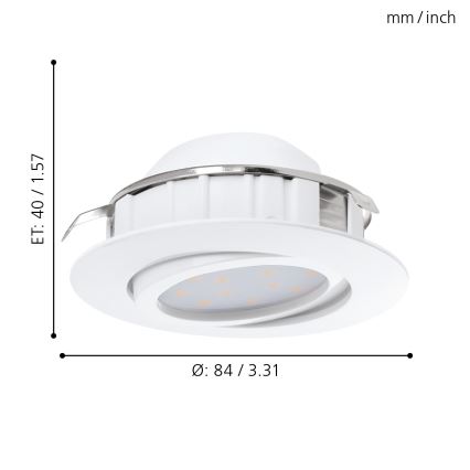 Eglo - 3er-Set dimmbare LED-Einbauleuchten PINEDA LED/5,5W/230V