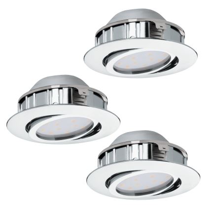 Eglo - 3er-Set dimmbare LED-Einbauleuchten PINEDA, 5,5 W / 230 V
