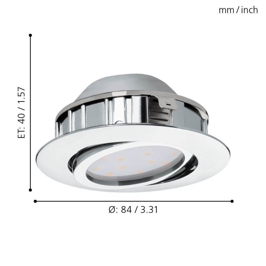 Eglo - SET 3x Dimmbare LED-Einbauleuchte PINEDA 1xLED/5,5W/230V