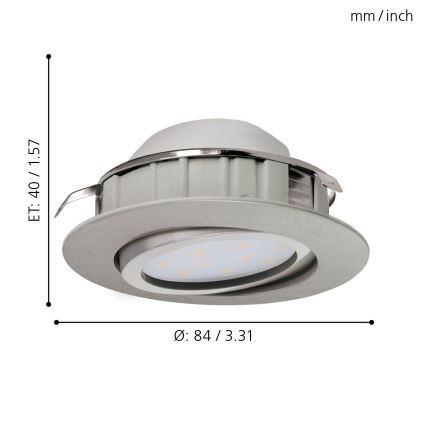 Eglo - 3er-Set LED-Einbauleuchten PINEDA LED/6W/230V