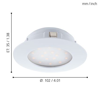 Eglo - LED Einbauleuchte 1xLED/11W/230V