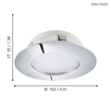 Eglo - LED Einbauleuchte 1xLED/12W/230V