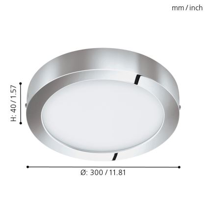 Eglo 96058 - LED-Badleuchte FUEVA 1 LED/22W/230V IP44 Ø 30 cm
