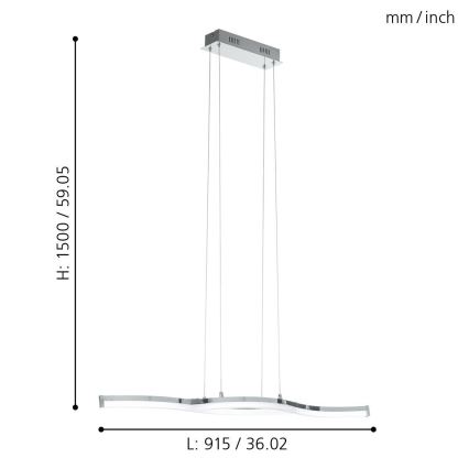 Eglo 96101 - LED Kronleuchter LASANA 2 2xLED/10,5W/230V