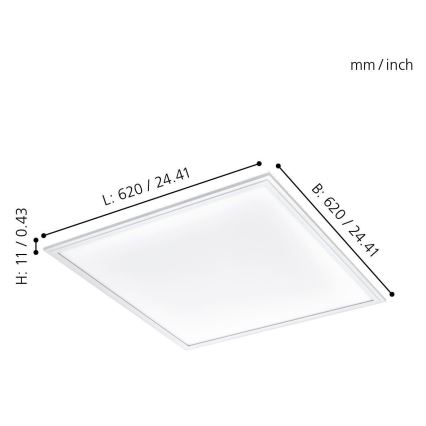 Eglo - LED Deckenplatte LED/40W/230V