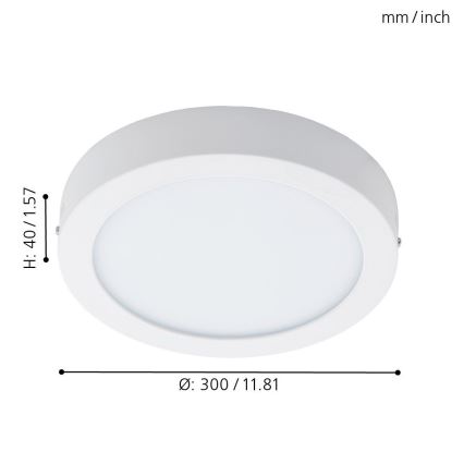 Eglo 96168 - LED-Badezimmer-Deckenleuchte FUEVA 1, 1x LED/22 W/230 V, IP44, Ø 30 cm