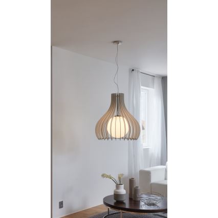 Eglo 96211 - Pendelleuchte TINDORI mit Kabelaufhängung 1xE27/60W/230V Ø 50 cm weiß