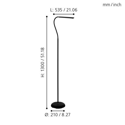 Eglo - Dimmbare LED-Stehleuchte mit Touch-Funktion LED/4,5W/230V