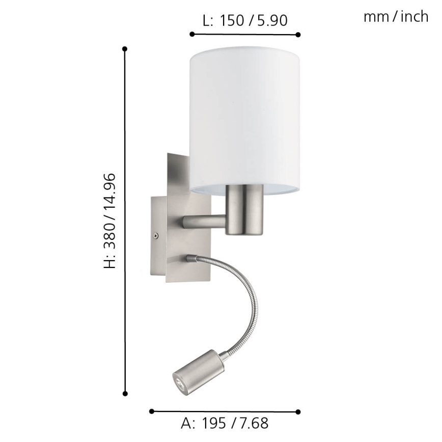 Eglo - LED Flexibles Leuchtmittel 1xE27/40W+LED/3,8W Weiß