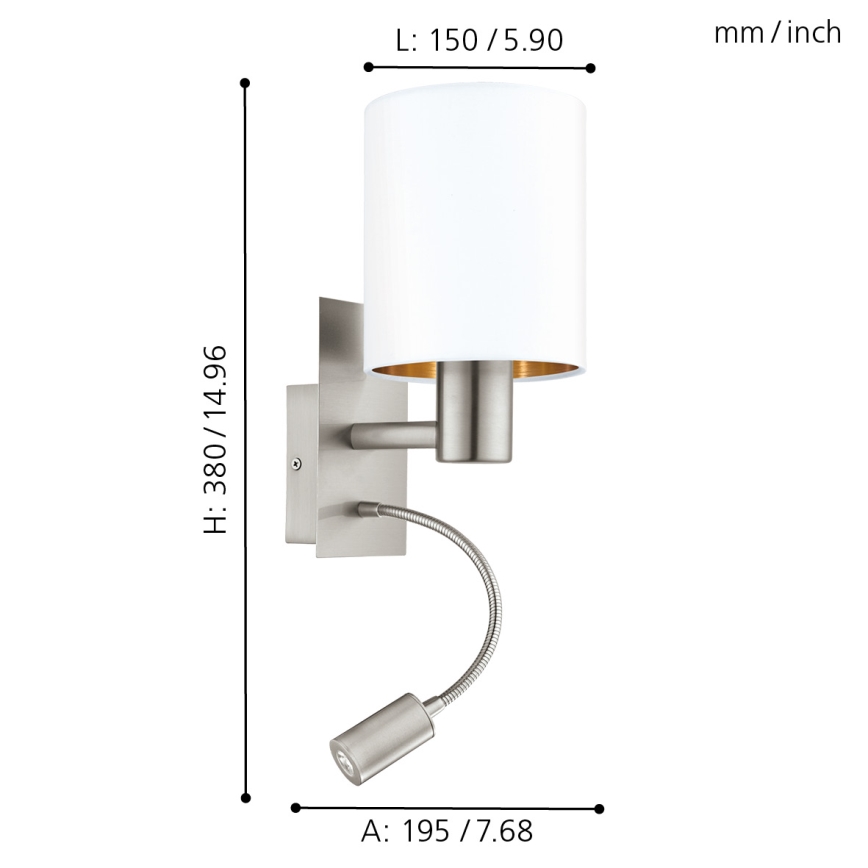 Eglo - LED Flexibles Leuchtmittel 1xE27/40W+LED/3,8W Weiß