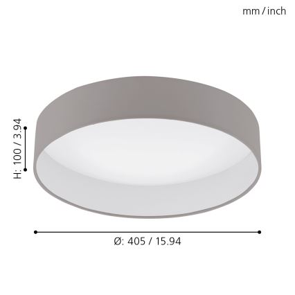 Eglo - Dimmbare LED-Deckenleuchte 1xLED/18W/230V