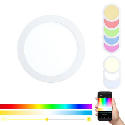 Eglo - LED RGBW dimmbare Einbauleuchte FUEVA-C LED/15,6W/230V Ø 22,5 cm