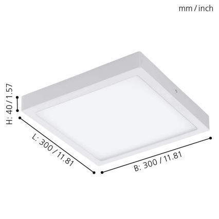 Eglo - LED RGBW dimmbare Deckenleuchte FUEVA-C LED/21W/230V 30x30 cm