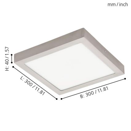 Eglo - LED RGBW Deckenleuchte FUEVA-C LED/21W/230V Chrom matt eckig