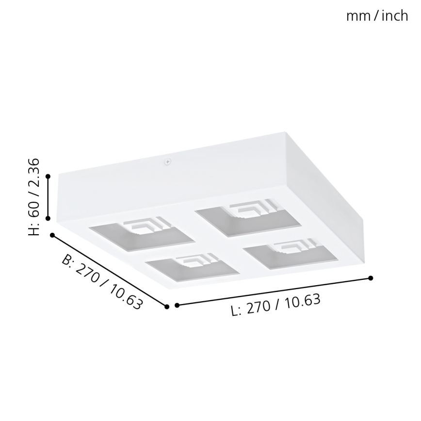 Eglo - LED Deckenleuchte 4xLED/6,3W/230V