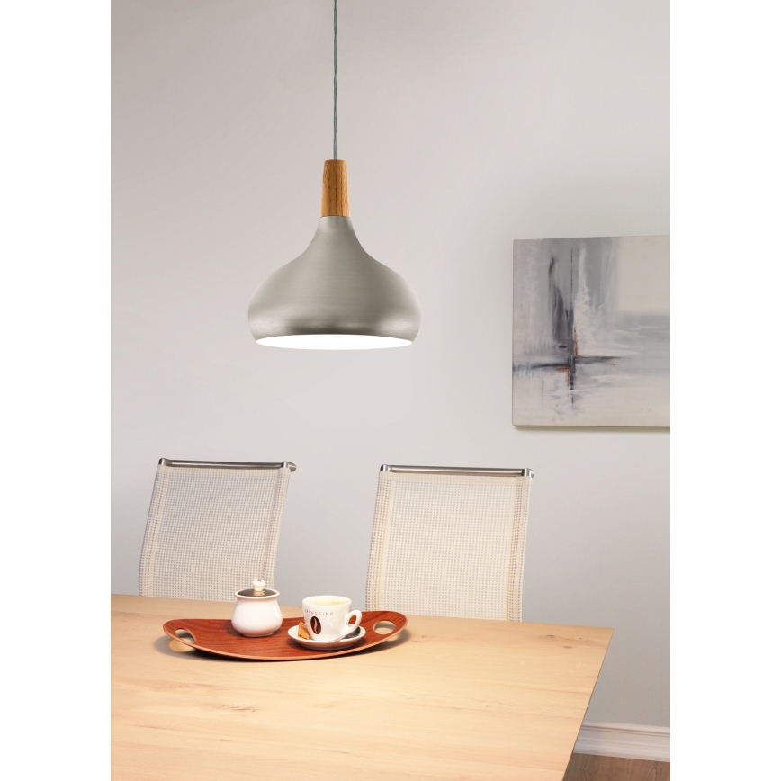 Eglo - Hängeleuchte 1xE27/60W/230V Ø 28 cm silber