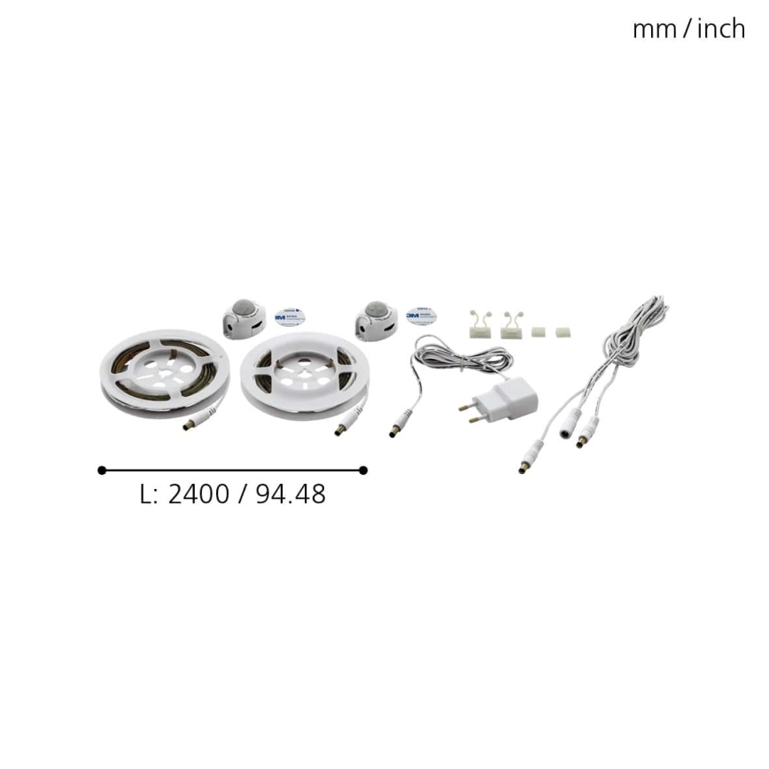 Eglo - SET 2x LED-Leiste mit Bewegungssensor 2xLED/36x0,1W/230V 2,4m