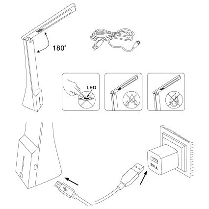 Eglo - LED-dimmbare Tischleuchte LED/1,8W/230V schwarz