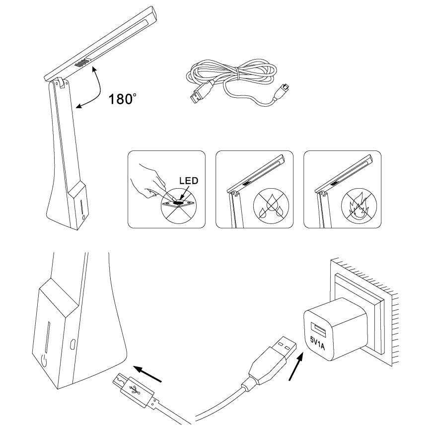 Eglo - LED-dimmbare Tischleuchte LED/1,8W/230V schwarz