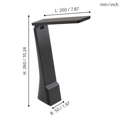 Eglo - LED dimmbare Tischlampe 1xLED/1,8W/230V schwarz