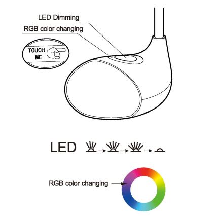 Eglo - Dimmbare LED-Tischleuchte LED/2,2W+0,3W/230V RGB
