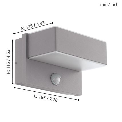 Eglo - LED Außenleuchte mit Senzor 2xLED/5,6W/230V