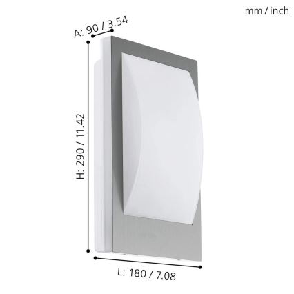 Eglo - LED dimmbares Außenwandleuchte 1xE27/9W/230V IP44 mattchrom