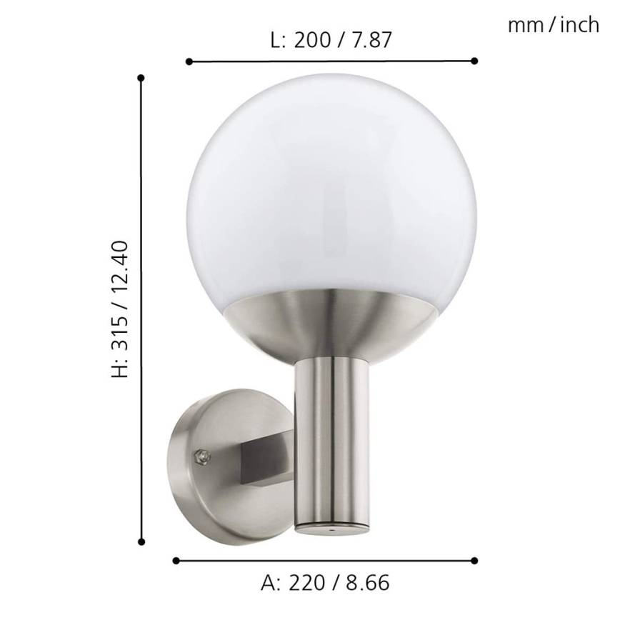 Eglo - LED RGB Außenwandleuchte NISIA-C 1xE27/9W/230V IP44