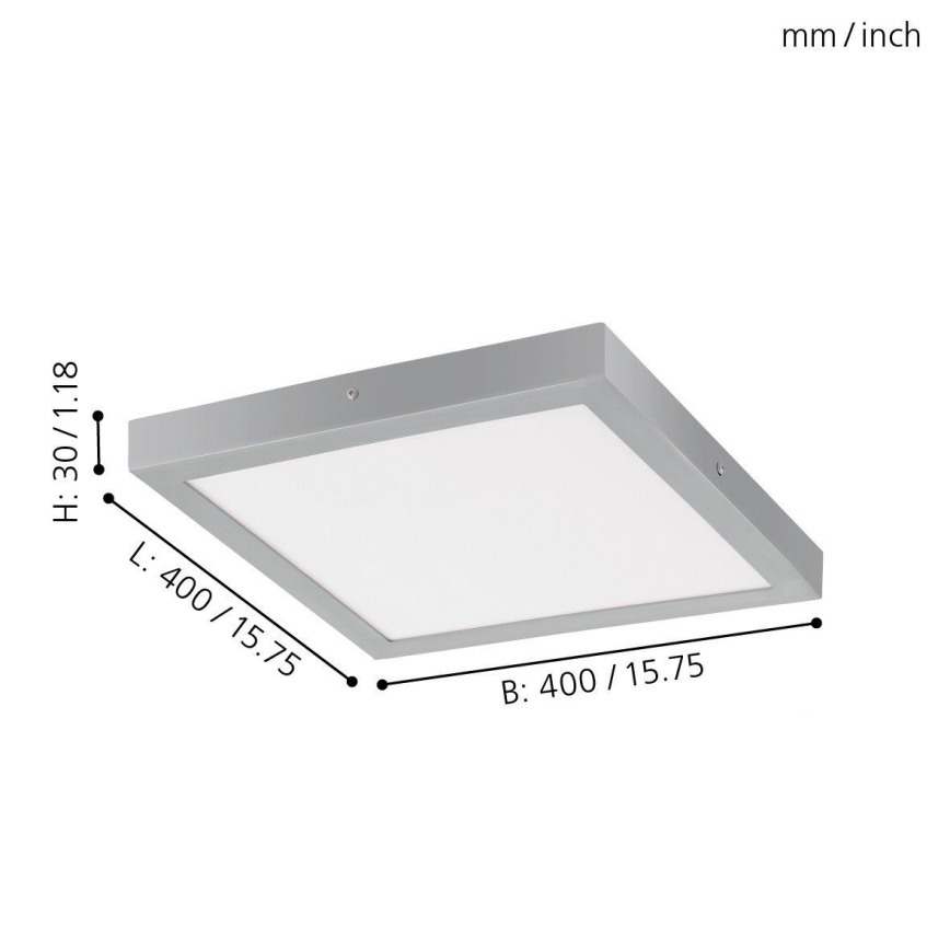 Eglo - LED Deckenleuchte 1xLED/25W/230V silber quadrat