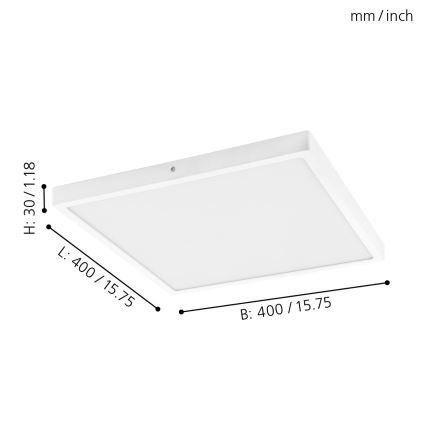 Eglo - LED Deckenleuchte 1xLED/25W/230V weiß quadrat 4000K