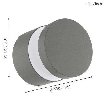 Eglo 97301 - LED Außenwandleuchte MELZO LED/11W/230V grau