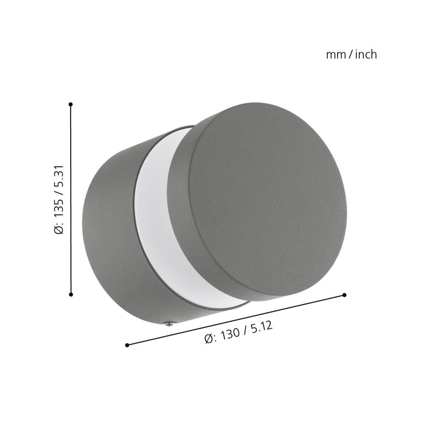 Eglo 97301 - LED Außenwandleuchte MELZO LED/11W/230V grau IP65