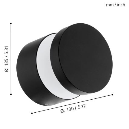 Eglo - LED-Außenwandleuchte LED/11W/230V schwarz IP65