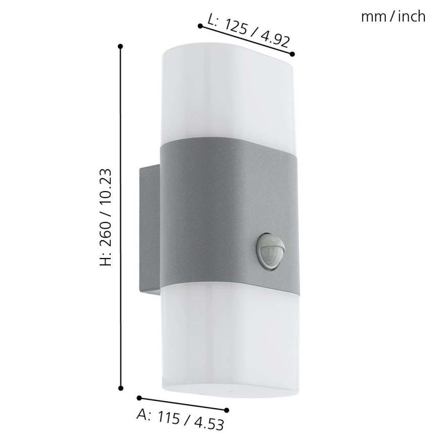 Eglo 97313 - LED Außenleuchte mit Senzor FAVRIA 1 2xLED/5,5W/230V