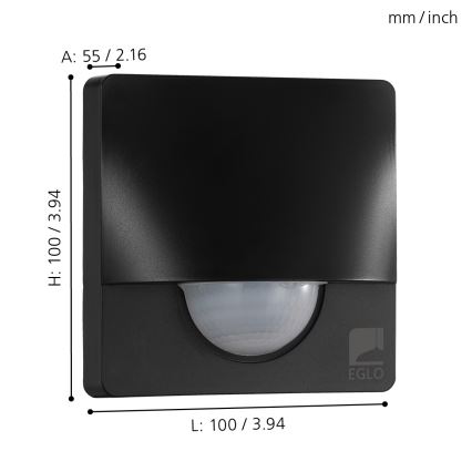 Eglo - Bewegungssenzor 12 m schwarz IP44