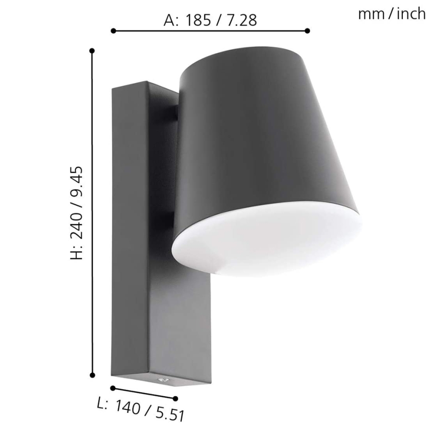 Eglo - LED dimmbares Außenwandleuchte CALDIERO-C 1xE27/9W/230V IP44