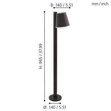 Eglo - Dimmbare LED-RGB-Außenleuchte CALDIERO-C 1xE27/9W/230V anthrazit IP44