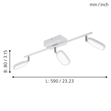 Eglo - LED RGB Einbauleuchte PALOMBARE-C 3xLED/5W/230V