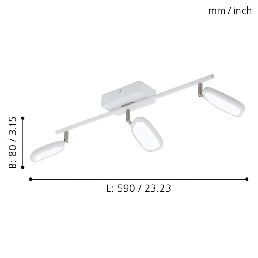 Eglo - LED RGB Einbauleuchte PALOMBARE-C 3xLED/5W/230V