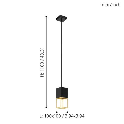 Eglo 97733 - LED-Hängeleuchte an Kabel MONTEBALDO 1xGU10/5W/230V