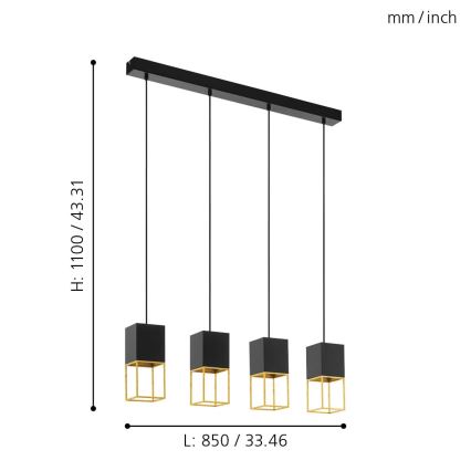 Eglo - LED Hängeleuchte 4xGU10/5W/230V