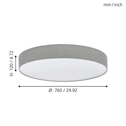 Eglo - LED dimmbare Deckenleuchte LED/60W/230V + Fernbedienung