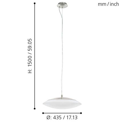 Eglo 97812 - LED RGB dimmbare Pendelleuchte an Seil FRATTINA-C 1xLED/27W/230V