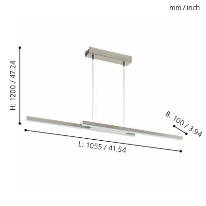 Eglo - LED RGB dimmbare Hängeleuchte FRAIOLI-C 2xLED/17W/230V