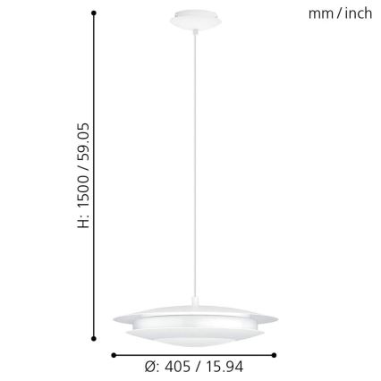 Eglo - LED RGB dimmbare Hängeleuchte auf Seil MONEVA-C LED/18W/230V
