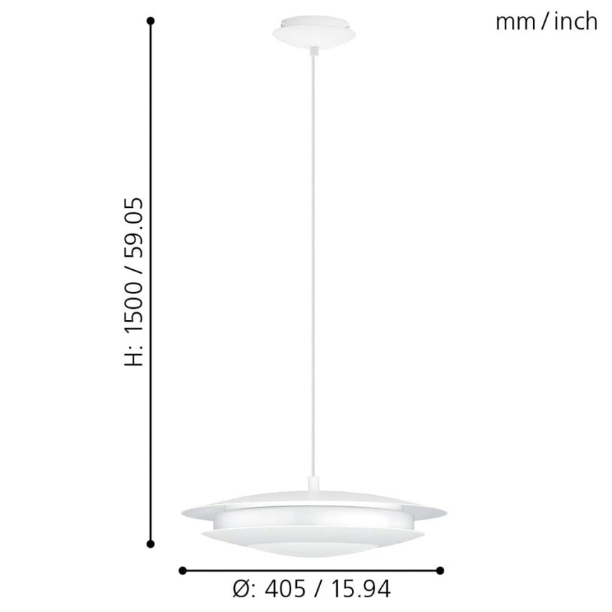 Eglo - LED RGB dimmbare Hängeleuchte auf Seil MONEVA-C LED/18W/230V